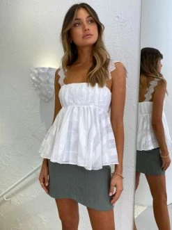 Coco & Lola Sales 23 Acler Langhorne Top In Ivory Check