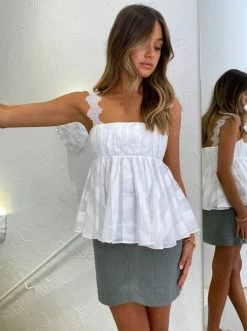 Acler Langhorne Top In Ivory Check -Coco & Lola Sales ACLER low Res 433 600x