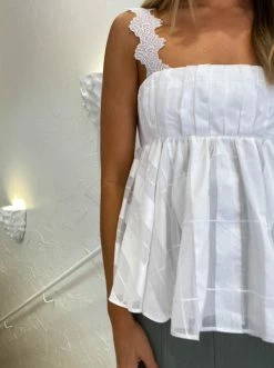 Acler Langhorne Top In Ivory Check -Coco & Lola Sales ACLER low Res 435 600x