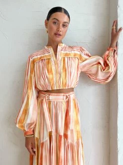 Coco & Lola Sales 35 Acler Coupland Top In Geo Stripe