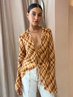 Bec & Bridge Floria Blouse In Golden Hour Check 13 Bec & Bridge Floria Blouse In Golden Hour Check -Coco & Lola Sales Bec Bridge Lowres 56 600x