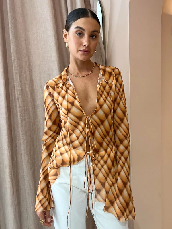 Bec & Bridge Floria Blouse In Golden Hour Check 8 Bec & Bridge Floria Blouse In Golden Hour Check - Image 6