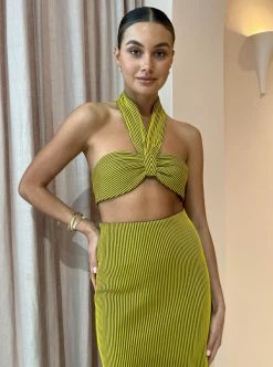 Camilla And Marc Izaro Halter Bralette In Yellow/Brown -Coco & Lola Sales Camilla and Marc Low Res 208 600x