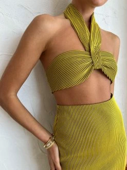Camilla And Marc Izaro Halter Bralette In Yellow/Brown -Coco & Lola Sales Camilla and Marc Low Res 220 600x