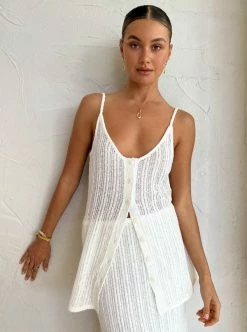 Coco & Lola Sales 39 Camilla And Marc Dante Button Down Knit Cami In Ivory