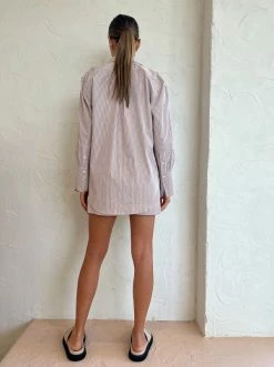 Elka Collective Clare Shirt In Tan Stripe -Coco & Lola Sales ElkaCollective Lowres 11 600x