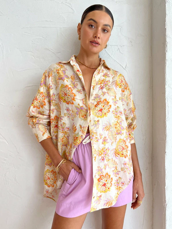 Kinney Hampton Shirt In Neon Floral 3 Kinney Hampton Shirt In Neon Floral