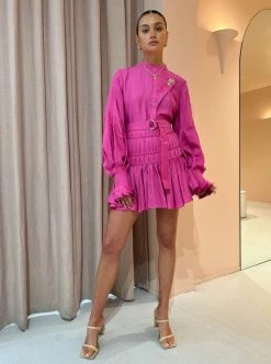 Acler Wheatland Shirt In Flamingo -Coco & Lola Sales Reshoots Lowres august 28 600x