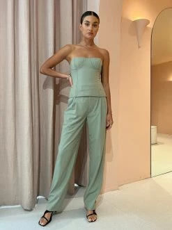 Sir Adrien Strapless Bustier In Sage -Coco & Lola Sales SIR Lowres August 45 600x