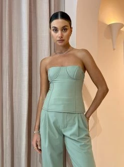 Sir Adrien Strapless Bustier In Sage -Coco & Lola Sales SIR Lowres August 49 600x