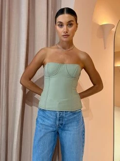 Sir Adrien Strapless Bustier In Sage -Coco & Lola Sales SIR Lowres August 65 600x