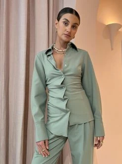 Sir Adrien Tuck Shirt In Sage -Coco & Lola Sales SIR Lowres August 6 600x