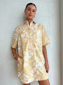 Shona Joy Farrah Short Sleeve Oversized Shirt Dress In Sand/Ivory -Coco & Lola Sales ShonaJoy Lowres 31 8e409677 6e09 4ccb bcea 827b63d4d054 600x