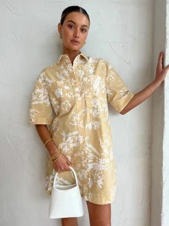 Shona Joy Farrah Short Sleeve Oversized Shirt Dress In Sand/Ivory -Coco & Lola Sales ShonaJoy Lowres 35 7ad10005 4552 41ca a196 b4359d57356a 600x