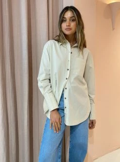 Shona Joy Isabella Button Up Boyfriend Shirt In Chalk -Coco & Lola Sales ShonaJoy May lowres 156 600x