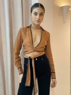 Sover Encore Wrap Shirt In Copper -Coco & Lola Sales Sovere Lowres July 143 600x