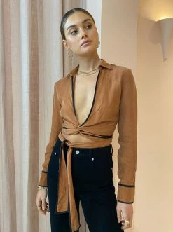 Sover Encore Wrap Shirt In Copper -Coco & Lola Sales Sovere Lowres July 144 600x