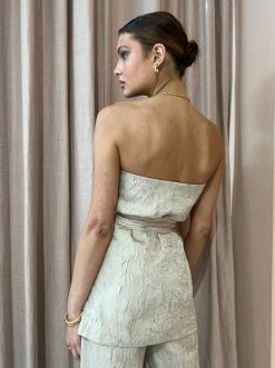 Tojha Penelope Bustier Top In Oyster -Coco & Lola Sales Tojha Lowres 49 600x